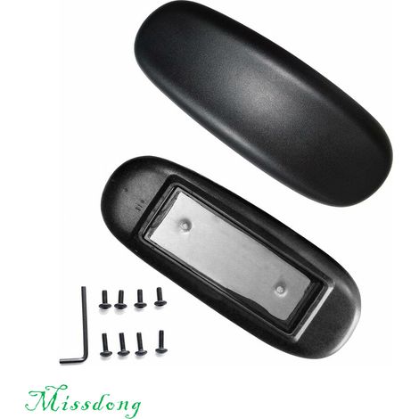 Set mit 2 universellen Ersatz-Armlehnenpolstern für Bürostühle mit Befestigungsloch, schwarz, 10,2 cm x 14 cm (1/5)