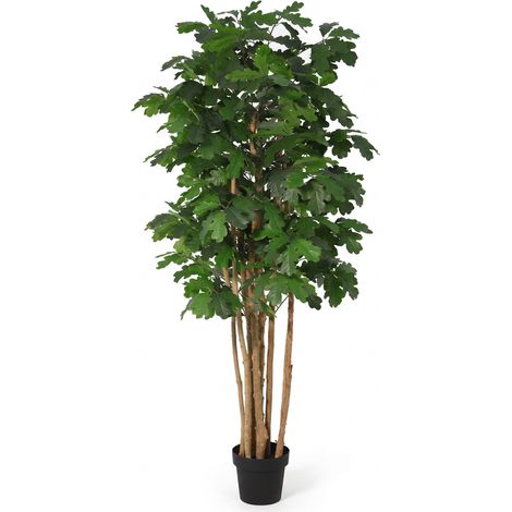 Chêne Artificiel Arbre Décoratif pour Intérieur Hauteur 170 cm Décoration Salon et Bureau - PANGIVO