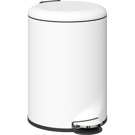 20-Liter-Treteimer mit Inneneimer, Soft-Close-Mechanismus, cremeweiß, fingerabdruckresistent