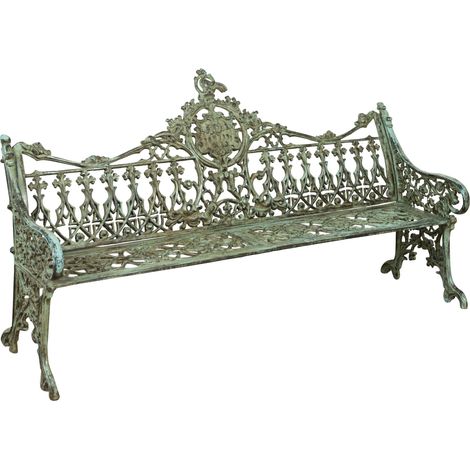 Cast iron bench 180x65x100 cm Garden bench Outdoor sofa Liberty bench with armrests 3-seater chair Iron bench (1/5)