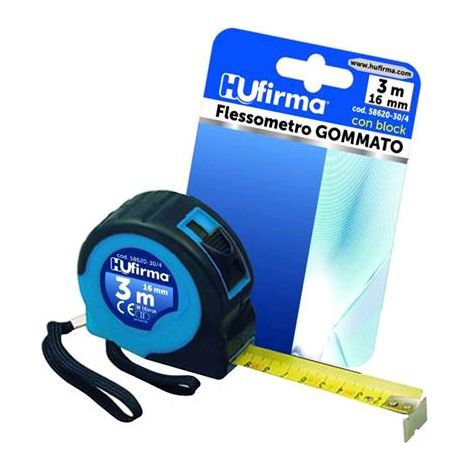 Flessometro 5 Metri Da 19 Mm Hu-Firma Gommato Con Block Nastro Conf. 12 Pezzi