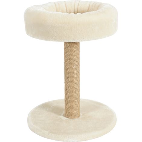 Arbre à chat 2 en 1, ø 35 cm x hauteur 45 cm, couleur beige, pour chats et chatons. - animallparadise (1/4)