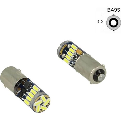 Lampadina Led Canbus T4W BA9S Piedi Dritti 15 Smd 4014 Bianco No Errore Check Luci 12V Senza Polarita (1/3)