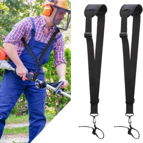 2 Sangles d'épaule Réglables - Harnais pour Débroussailleuse Durable pourJardinage pour Débroussailleuse KM, STIHL FS (Noir) (1/5)