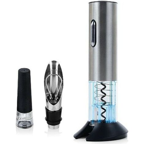 Tire-bouchon électrique rechargeable en acier inoxydable – Ouvre-bouteille avec port USB – Indicateur LED – Décapsuleur avec bouchon sous vide (1/5)