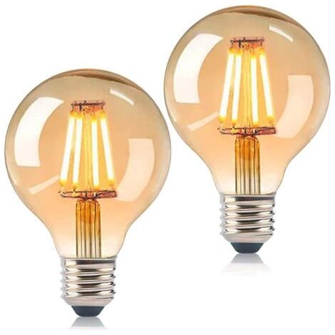 Green Mobility-Ampoule LED vintage E27,Edison ampoule rétro LED ampoule 6 W Edison Vintage G80 Ampoule décorative Blanc chaud Idéal pour éclairage domestique Café Décoration [Classe énergétique A+] (1/5)