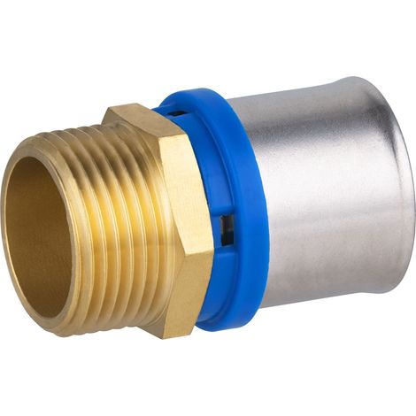 Noyon & Thiebault – Raccord multicouche mâle à sertir Ø32 – Filetage M26x34 (1') – Résistant jusqu'à 10 bar – Pour circuits d'eau chaude et froide