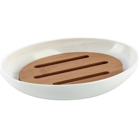 Porte Savon OSLO PS & Bambou Blanc & Beige MSV