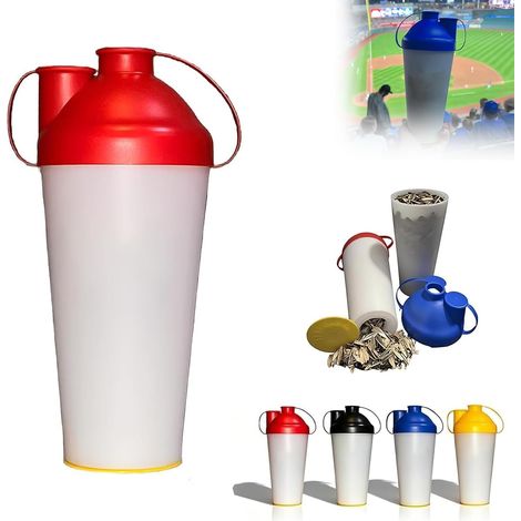 Gobelet à collation réutilisable pour graines de tournesol – Porte-graines et coquilles – Récipient portable pour sports de plein air et voyage avec coquille, collecteur de déchets anti-fuite (1/5)