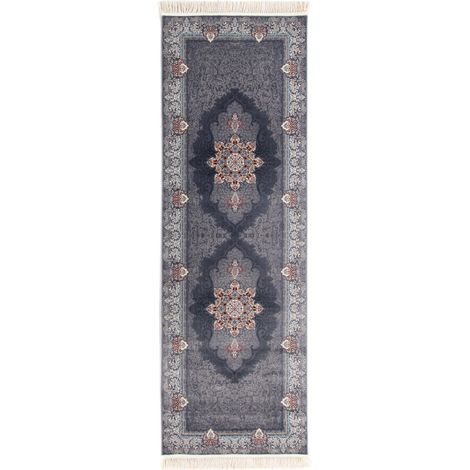 Tapis persan Deeniz - 200x100cm, Rectangular - 100% Acrylique - Tissé - Gris (1/4)