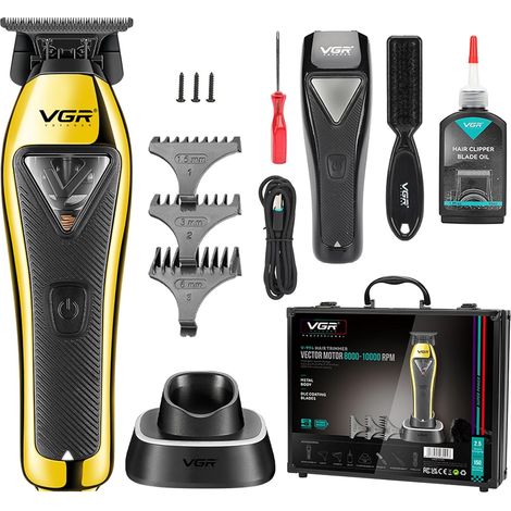Vector Motorised Hair Clipper for Men 10,000 RPM, DLC T Blade Professional Beard Trimmer for Barbers (1/5)