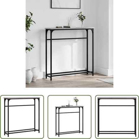 vidaXL Mesa consola madera de ingeniería gris Sonoma 75x19,5x75 cm (1/5)