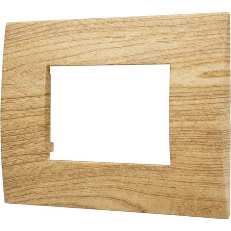 ETTROIT Placca Plastica 3P Colore Legno Scuro Serie Venus Compatibile Con Vimar Arke VA83305 (1/4)