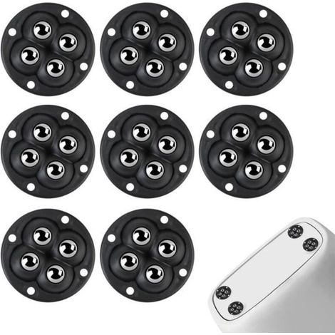8 360 Degree Self-Adhesive Swivel Casters, Mini Furniture Casters, Ball Bearing Rollers for Furniture (1/4)