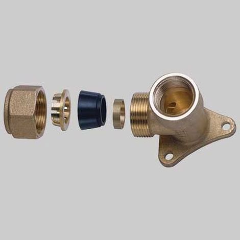 RACCORDO A MURO CON KIT DI TENUTA PER TUBO RAME - 1/2 x 14