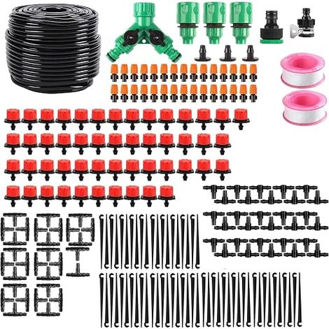Garden Irrigation System, Drip Irrigation Kit, Automatic Drip Irrigation Kit Hose, Automatic Watering Kit for Garden Lawn Greenhouse Plants (1/5)