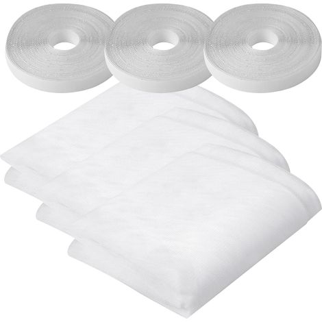Moustiquaire Fenetre Ajustable Filet Anti Moustique Fenetre Transparente Moustiquaire de Fenêtre Amovible Moustiquaires pour Fenêtres Moustiquaire Anti-insectes/Mouche/Mosquito Autocollante (Blanc) (1/5)