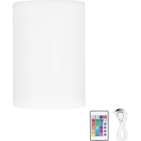 Lampe cylindrique LED RGBW avec télécommande, 16 couleurs, veilleuse rechargeable pour chambre ou extérieur