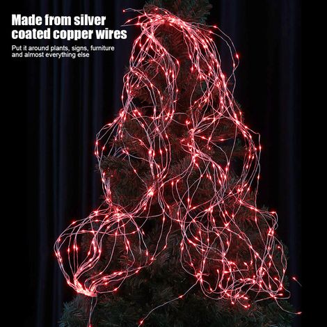 Sternenförmige LED-Lichterkette aus silberfarbenem Kupferdraht, 10 Meter lang, wasserdicht, für die Innen- und Außendekoration, schafft eine magische, warme und funkelnde Atmosphäre (1/5)