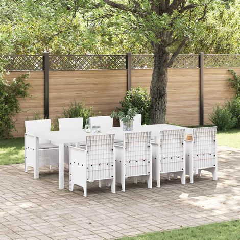 Garten Essgruppe 9 pcs Weiß Polypropylen (1/5)