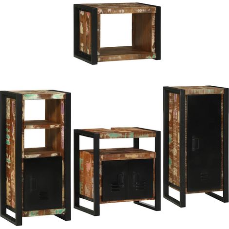 Maison Exclusive - Badezimmermöbel-Set mit Regal 4 pcs Mehrfarbig