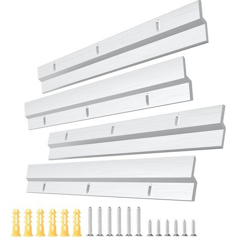 2 Paire Barre de Fixation en Z pour Miroir Lourd, 30cm Cintre pour Tableau en Alliage d'Aluminium avec Vis pour Cadre Lourd, Tête de Lit, Panneau, Rack (1/5)