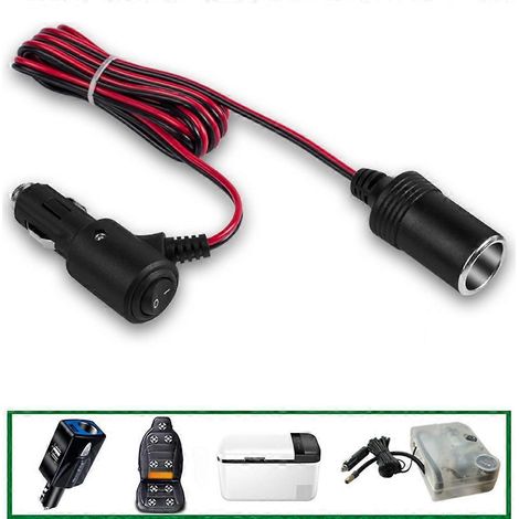 Câble d'extension allume-cigare 12V/24V pour compresseur d'air - 3 m (1/4)