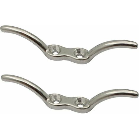Stainless steel mooring cleats, flag cleats, for repairing school flagpoles, ship masts, blinds, 2 pieces (silver) - (1/5)