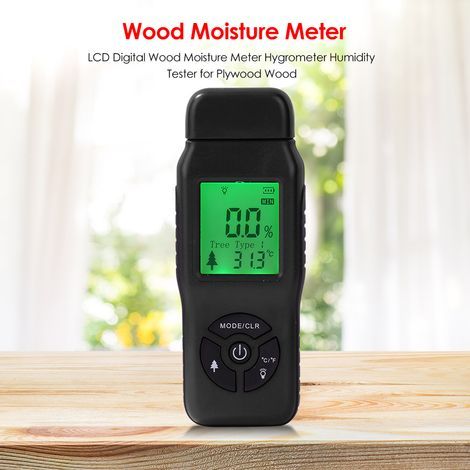 Digital Wood Moisture Meter, LCD Screen with Backlight, Wood Moisture Tester, Contents, Temperature Detector, Selectable Types (1/5)