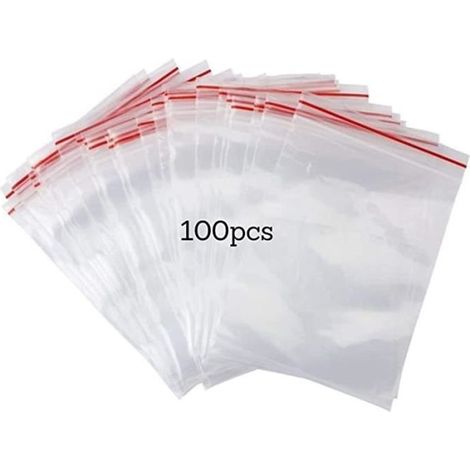 Sachets Zip - 100 pièces - Transparent - 13x19cm - Plastique durable (1/4)