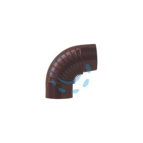 GOMITO A 90° PORCELLANATO PER STUFE A LEGNA MARRONE LUCIDO - ø cm.10