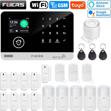 (Pack 14) Système d'alarme intelligent Wi-Fi GSM pour la sécurité de votre domicile  système d'alarme antivol sans fil 433 MHz (1/5)