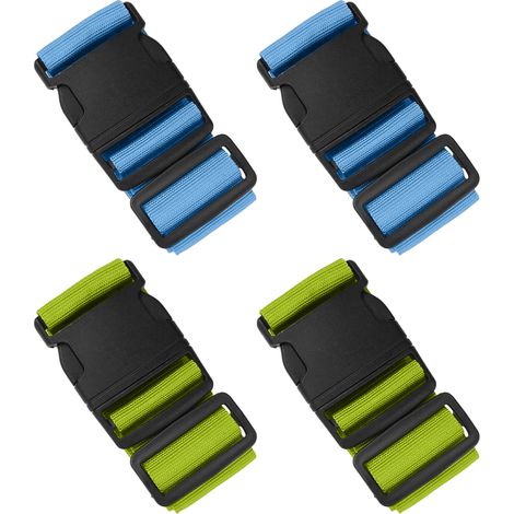 Luggage Straps - 1800 mm x 50 mm - Adjustable Travel Belt for Suitcases and Bags - 4 Pack (1/5)