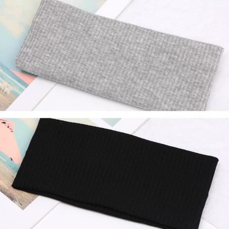 Bandeau De Sport - Coton Et Spandex - Pour Yoga Course Et Fitness - 19 X 8 Cm - 2 Pièces (1/4)