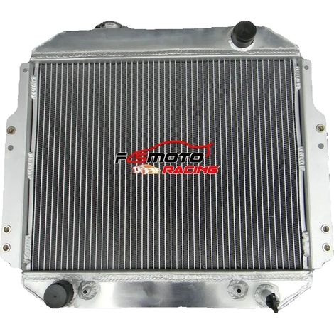 Radiador de aluminio, dimensiones del núcleo: 370 mm x 478 mm x 56 mm, dimensiones totales: 435 mm x 599 mm x 90 mm, diámetro de entrada: 35 mm. Compatibilidad: carretilla elevadora Nissan A10-A25. (1/5)