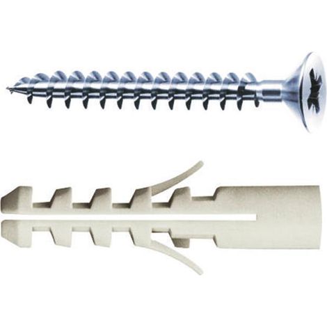 Tassello Tasselli In Nylon Con Vite C8 Vps 8 X 40 Vite 5 X 50 Cf. 100 Pz