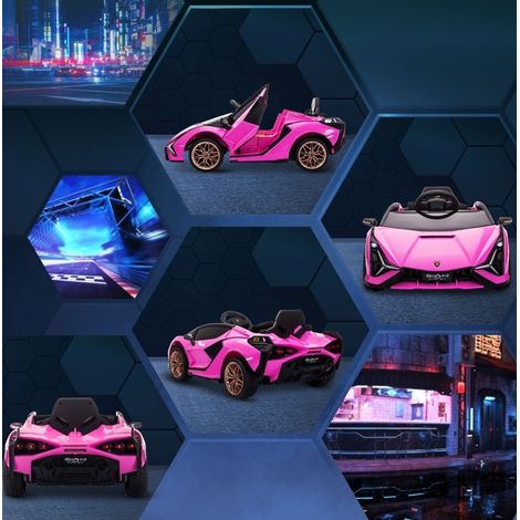 Coche eléctrica infantil Lamborghini 3-5 km/h con mando a distancia, rosa HAVRYA (1/3)