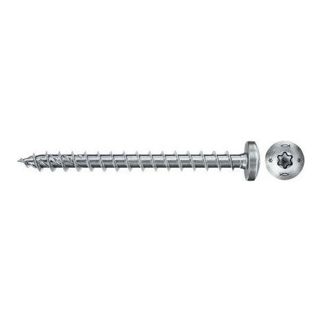 Fischer Power-Fast II Ptf 6,0 X 60 - Pzas: 50 - Tornillo aglomerado con Cabeza Redonda - Engarce Tx - Rosca Total y Cincado (1/2)