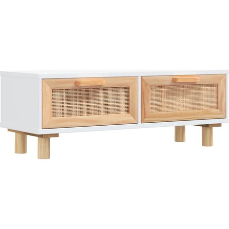 Maison Exclusive - Tavolino Bianco 80x40x30cm Legno Multistrato e Massello di Pino (1/5)