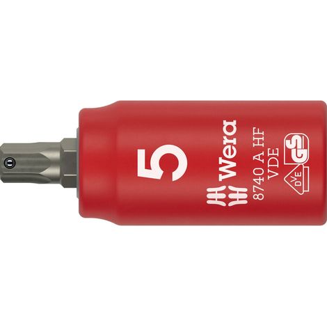 Vaso de punta 8740 A VDE HF 1/4 pulgadas SW 5mm L.45mm WERA (1/5)