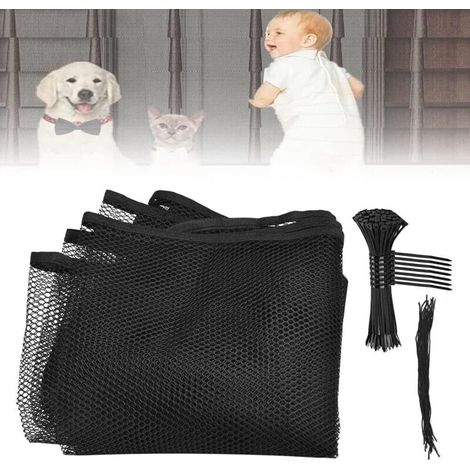 Filet de sécurité épais de 3 m pour enfants, barrière de sécurité pour escaliers, balcon, garde-corps, sécurité domestique pour enfants (noir) (1/5)
