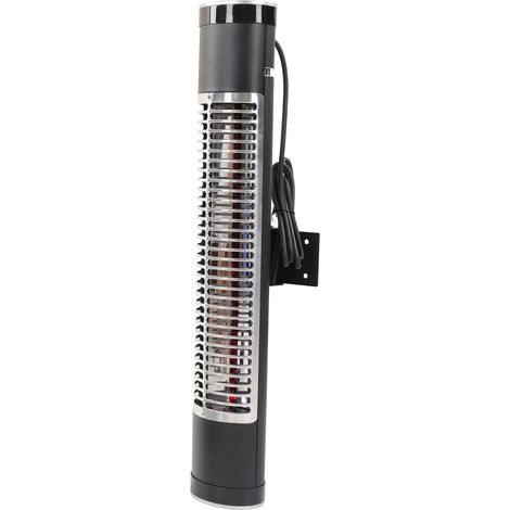 Chauffage électrique mural pour terrasse avec télécommande, tube métallique, pour une utilisation intérieure et extérieure, prise UE 220-240 V (1/5)