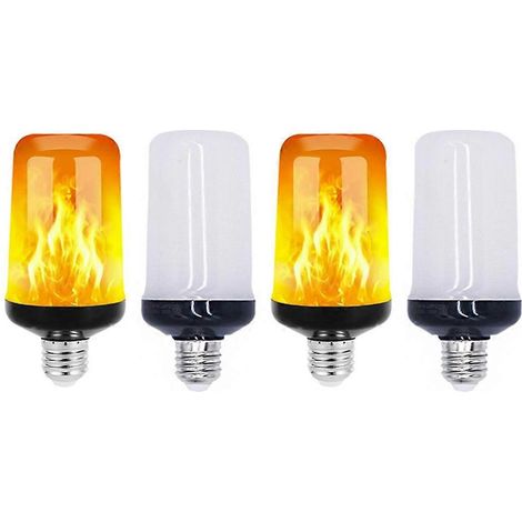 Lot de 4 ampoules LED effet flamme, 4 modes d'éclairage, culot E27, pour la décoration de Noël, porche et maison. (1/5)