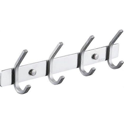 Lot de 2 porte-manteaux muraux - Crochets porte-manteaux en acier inoxydable - Crochets porte-manteaux robustes - Fixation murale (1/5)