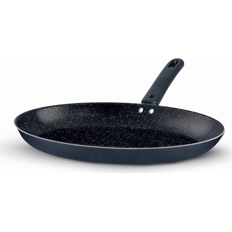 Padella Ovale in Alluminio Ø 36 cm Antiaderente con Coperchio Silex Ecostone Nero (1/4)