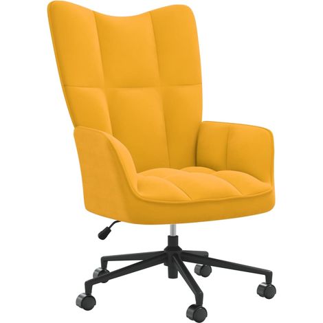 Chaise de relaxation Jaune moutarde Velours 4 (1/5)