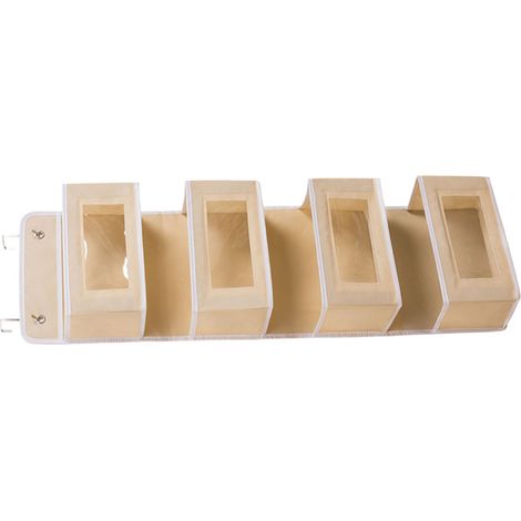 4-stufiger Türhänger, breite und stabile Haken, aus Vliesstoff, ideal für Badezimmer, Büro oder Studentenzimmer (khaki). (1/5)