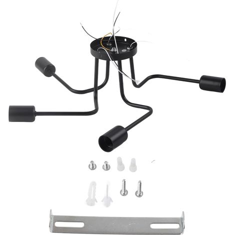 Suspension LED rétro, 4 lampes E27, luminaire antique, 110-240 V, pour bureau, café ou couloir (1/4)