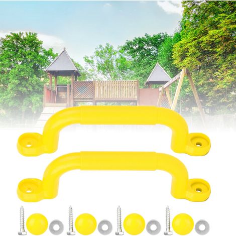 Ein Paar rutschfeste Schaukelgriffe aus Kunststoff für Kinderspielplätze (gelb) (1/5)
