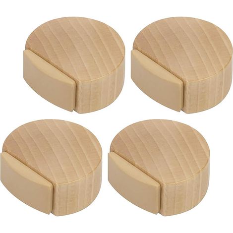 4-teiliges Türstopper-Set, bohrfreie Türstopper (Eiche Natur), Türstopper zum Schutz von Wänden und Möbeln, Türstopper aus Holz für Fußböden